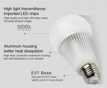 9 Watt /E27 RGB CCT LED Birne (FUT012)