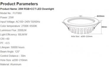 25W RGB+CCT Deckenlampe (FUT060)